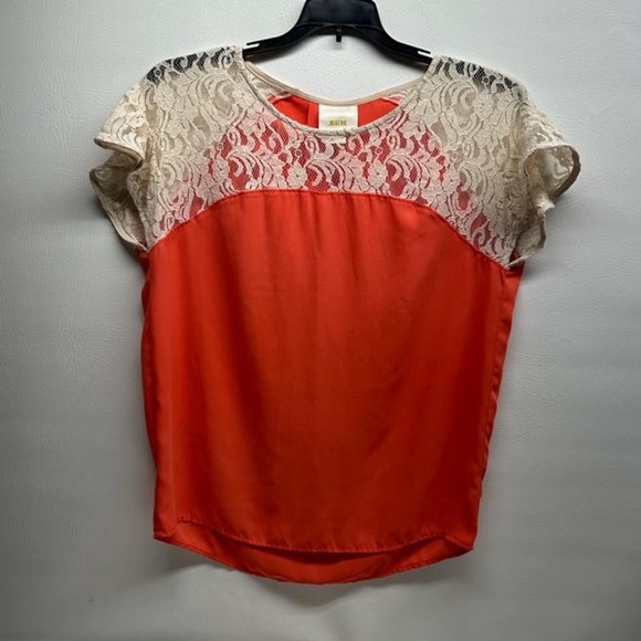 Maeve womens top size Small shorts sleeves orange - Picture 1 of 4